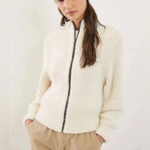 anthropologie pilcro winnie knitted full zip sweater jacket